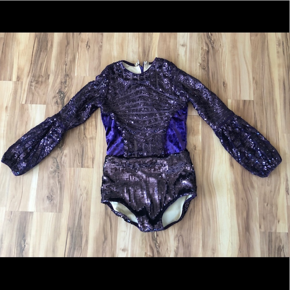 Beautiful purple sequined dance costume